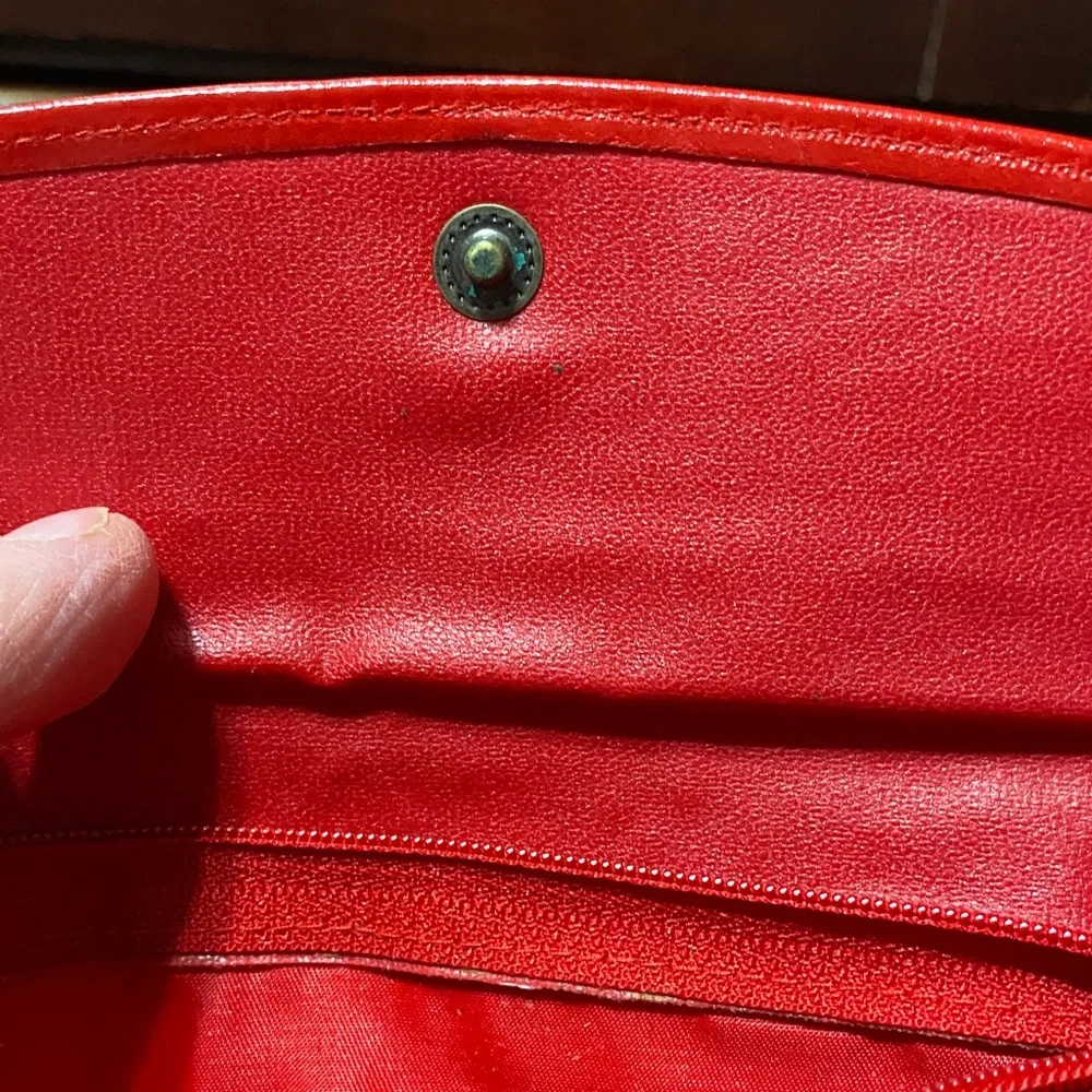 Red vintage Ugo Crespi Leather Clutch wallet